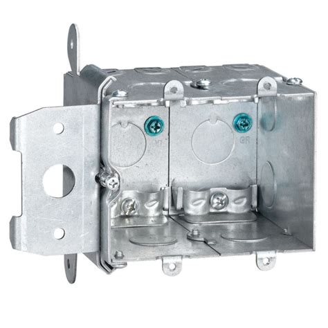 american 2 gang switch box with built on ring metal|Two Gang Switch Box, 2.